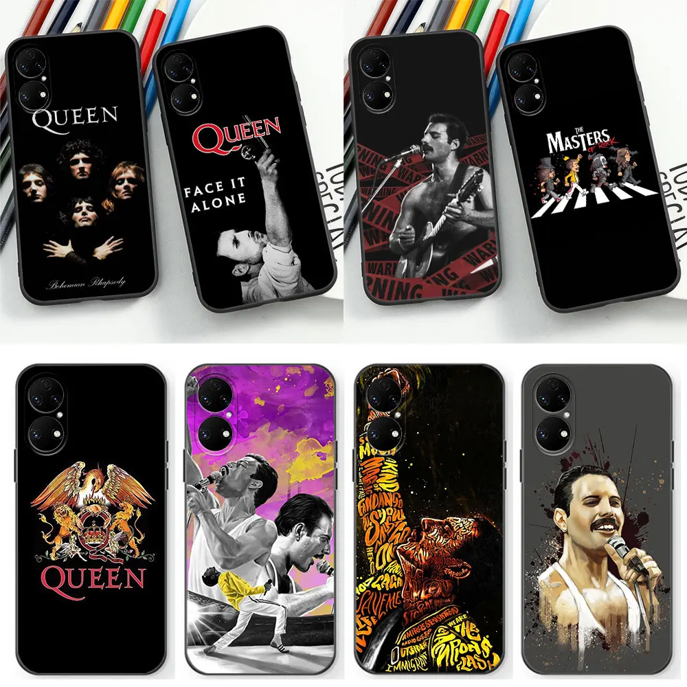 Freddie Mercury Queen band Phone Case For Huawei P50 P40 P30 P20 P10 Mate 30 20 20X 10 9 Pro Plus Lite Black Soft Silicone Cover