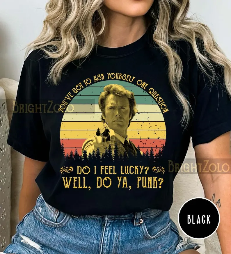 Гарри Каллахан-Вы должны задать себе один вопрос: я чувствую закат, Винтажная футболка в стиле ретро, удобная футболка, свитшот, Hoo