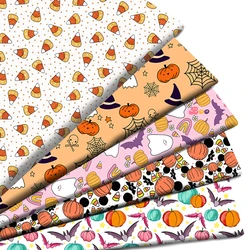 Halloween Bat Pumpkin Skull Printed Polyester Pure Cotton Material Patchwork Tissue Sewing Quilting Fabrics Needlework DIY Cloth