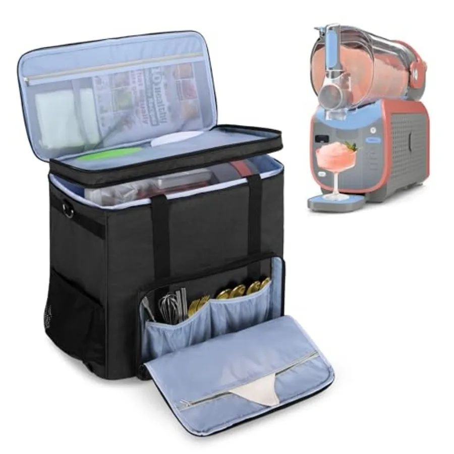 

CURMIO Double Layer Carrying Bag Compatible with Ninja SLUSHi Max Machine FS605 Series, Portable Slushy Maker Travel Case with