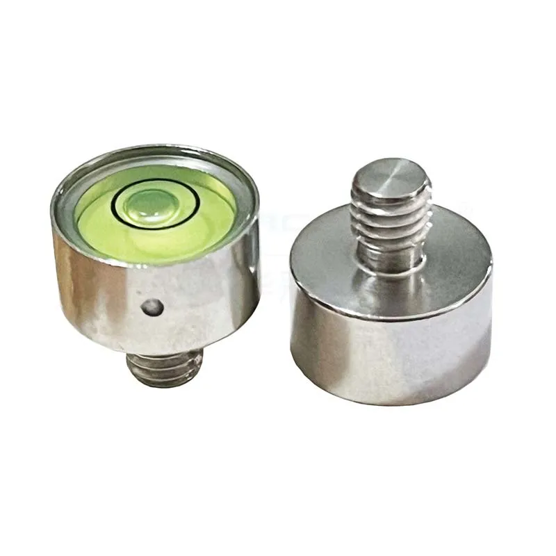 Haccury Stainless Steel Bubble Level Dia 13m 15mm with M6 1/4 Screw Nivel Bead Blister with Nail Leveling Tool Gauge 1PCS