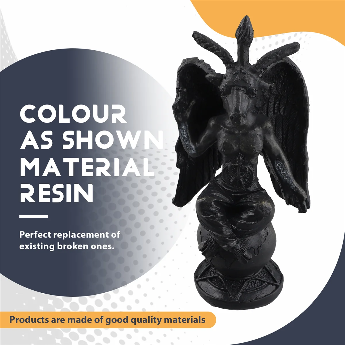 Украшения из смолы, сатанический идол, скульптура Бафомета, медитация, волшебное крыло, статуя козла, изделия из смолы, религиозные украшения