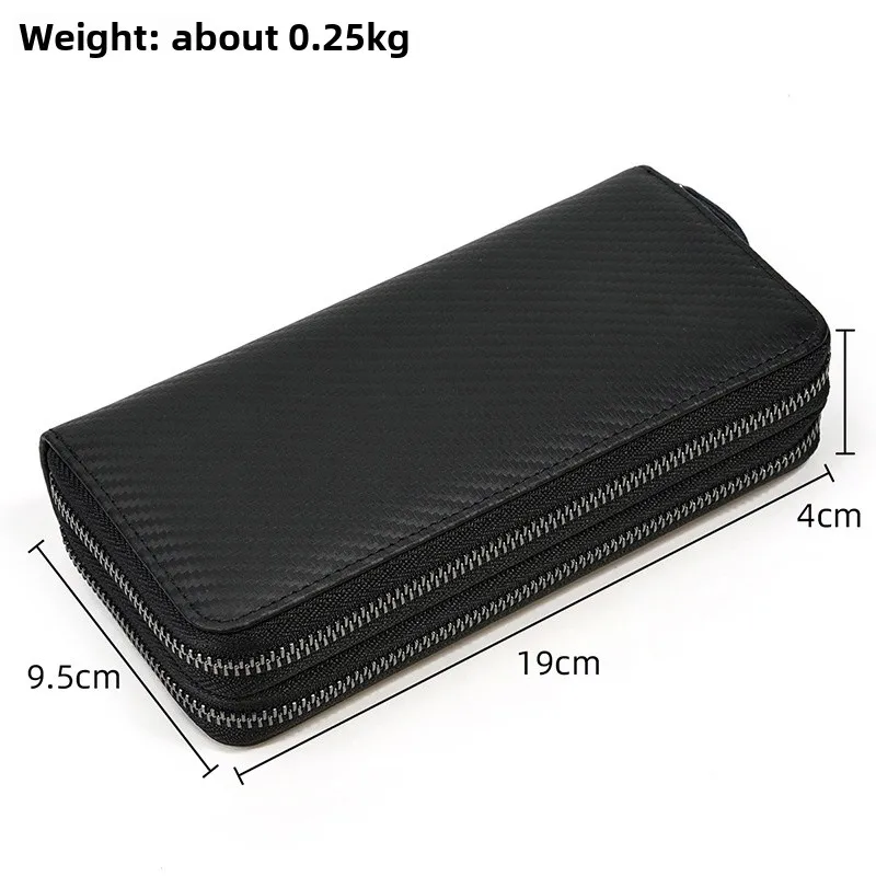 

Мужской кошелек Long Men's Wallet, осенне-зимний, с двойной молнией, повседневный, кожаный, в винтажном стиле, двухслойный, из воловьей кожи