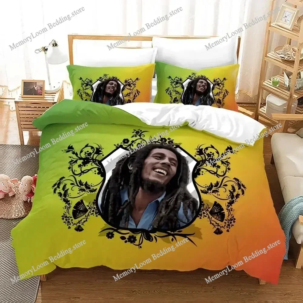 3D Print Bob Marley Duvet Cover Sets Music Legends Jamaica Singer Comfortable Bedspreads Queen King Size Polyester Bedding Sets