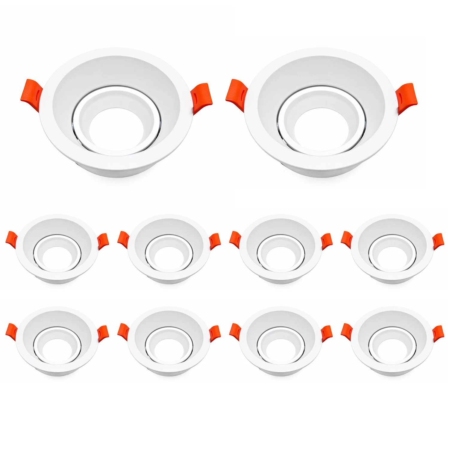JOYINLED MR16 GU10 Bulb Replaceable Spot Lamp Holder Socket Fitting Round Recessed LED Ceiling Downlight Mounting Lamp Frame