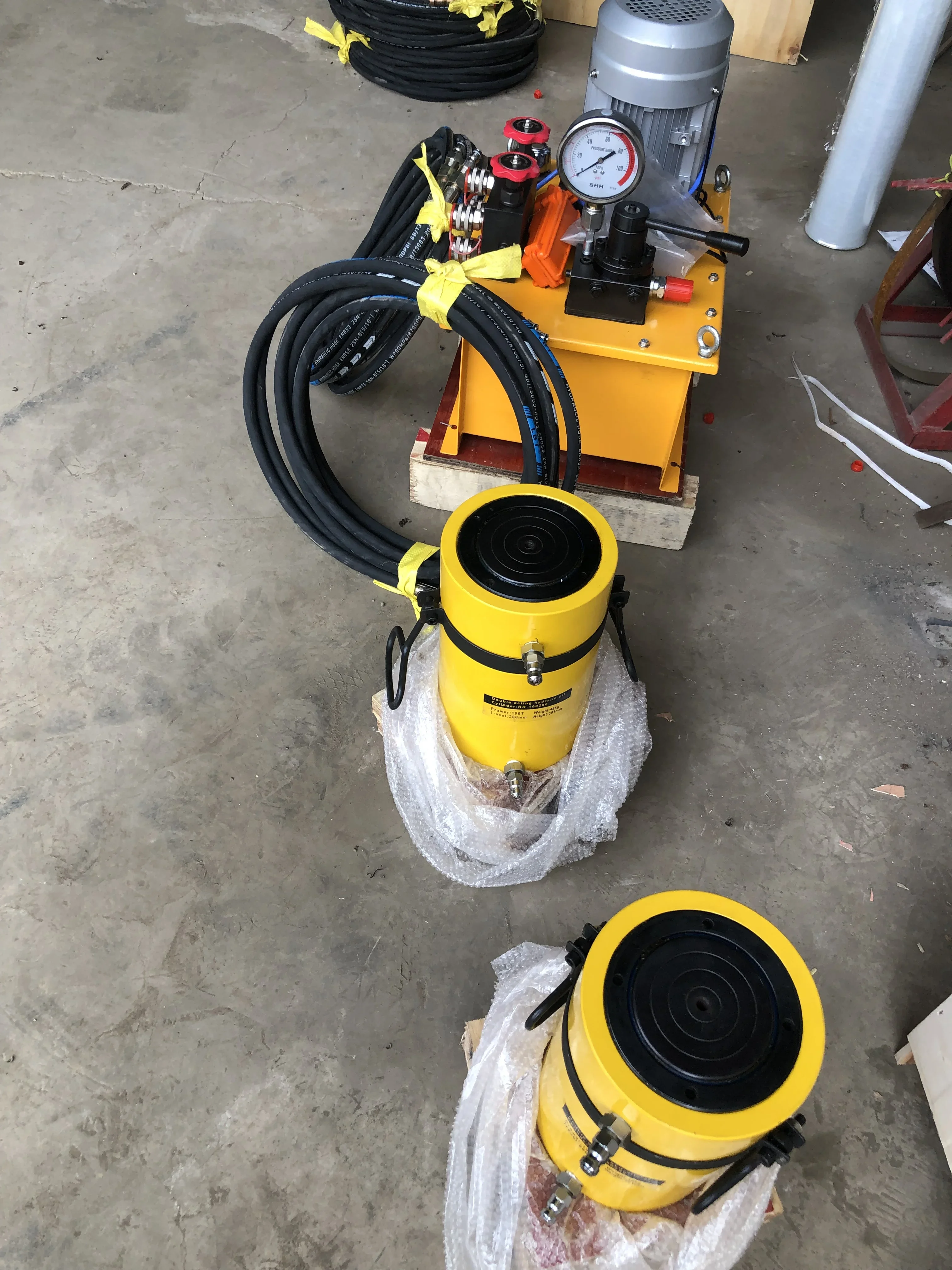 Prestressing 50ton double acting hydraulic cylinder 100 ton mini hydraulic lifting jacks 500 ton hydraulic lift jack