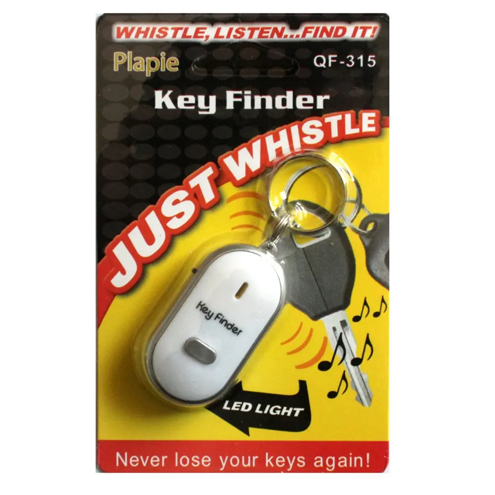 Smart Search Locator Anti-lost Key Finder Keychain Whistle Beep Sound Control LED Flashlight Portable Car Key Finder