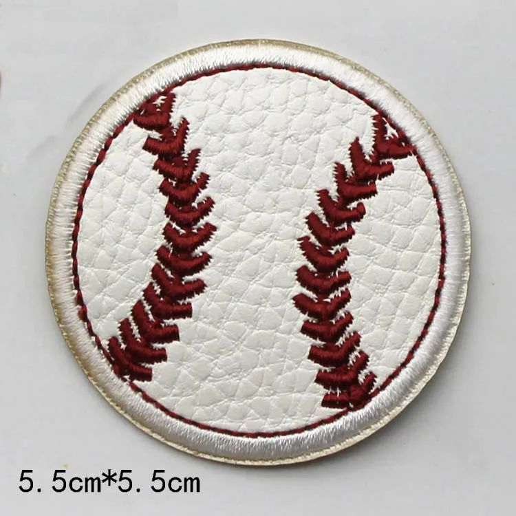 Ironing basketball, baseball, PU leather, adhesive tape, badge patches