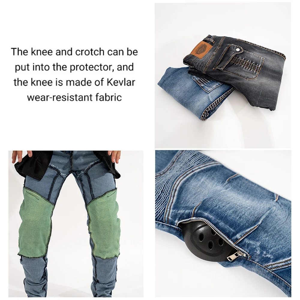 Retro Motorrad Jeans Männer tragen widerstands fähige Motocross Hosen tragbare ce Schutz ausrüstung Reiten Moto Spring Jeans die vier Jahreszeiten