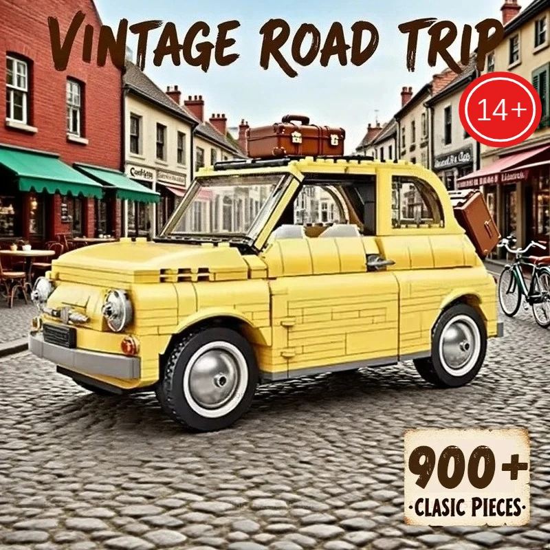 2025 جديد 960 قطعة كتل الإبداع 10271 الكلاسيكية الأصفر نموذج سيارة الخالق تجميع سيارة الطوب لعب للبنين أطفال هدية