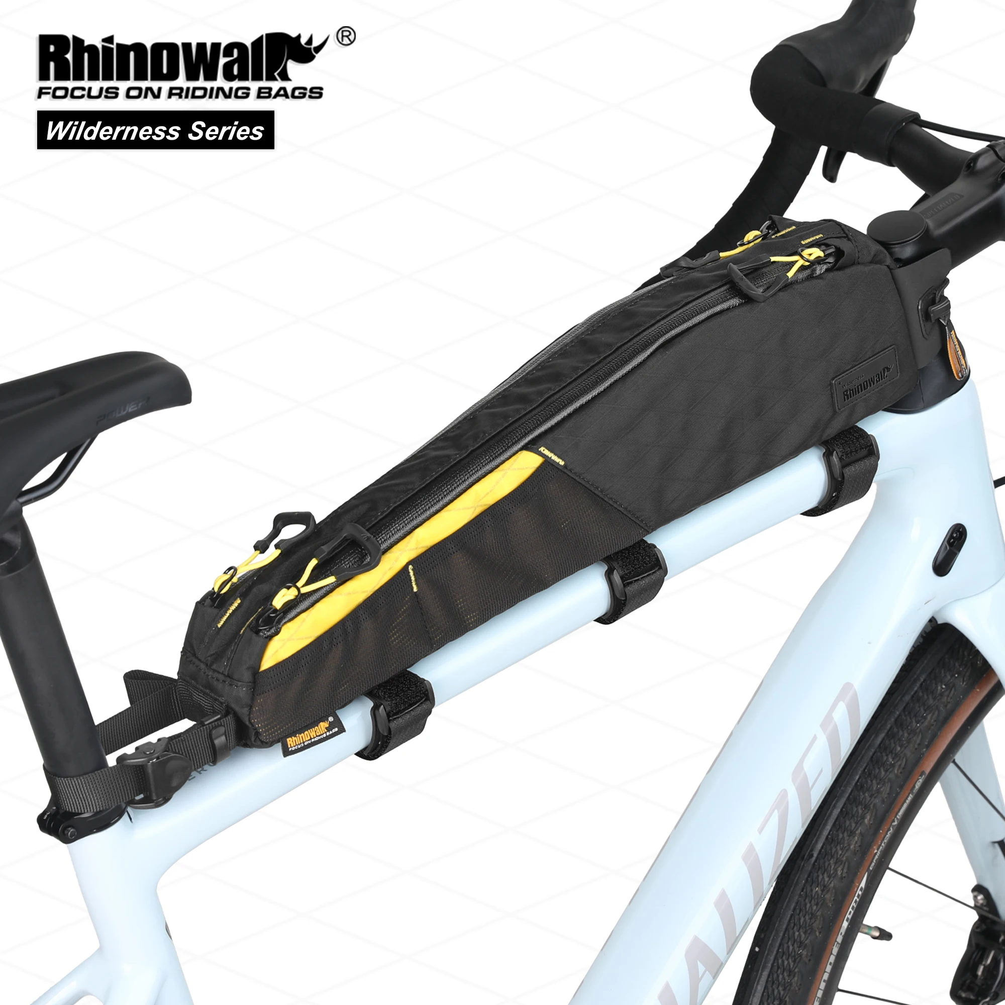 Rhinowalk BIke Borsa per tubo superiore grande Borsa per bici extra lunga resistente all'acqua per MTB e bici da strada con lunghezza del telaio da 18 pollici o più grande