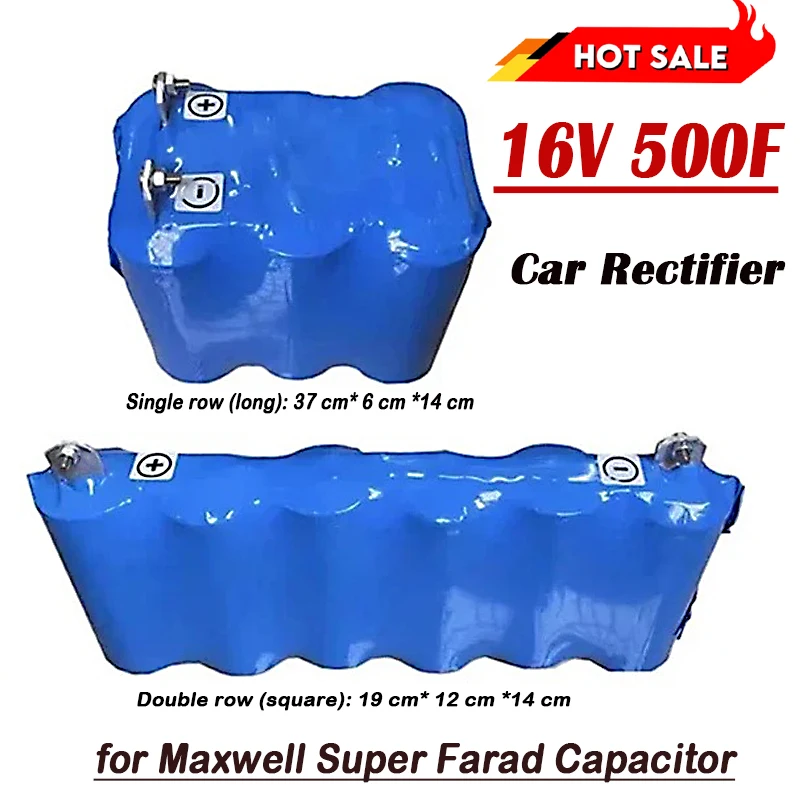 100% Original 16V 500F for Maxwell Super Farad Capacitor Car Rectifier 2.7V 3000F Audio Capacitor Cars Regulator Power Supply