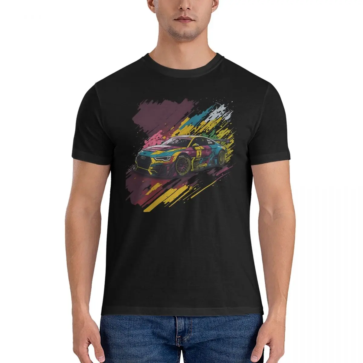 Audi TT DTM Race Car Tuning Modified Men's T Shirts Funny Tees Short Sleeve Round Collar T-Shirts Cotton 4XL 5XL Clothes