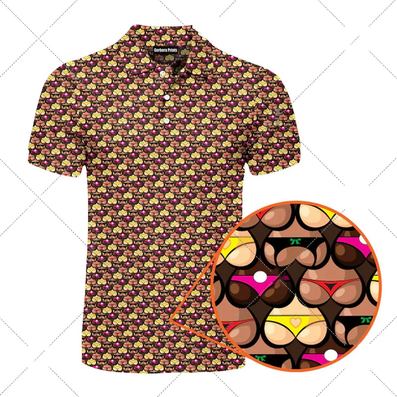 قميص جولف رجالي مضحك ومثير ومطبوع ومضحك، قميص هيب هوب شخصي بأكمام قصيرة يسمح بمرور الهواء، قميص بولو lape بأكمام قصيرة #2