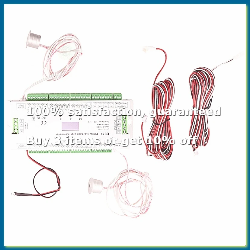 32CH ES32 PIR Sensor Stair Light Controller Human Body Infrared Inductive Switch Stair Lamp Control for Single Color-A56M