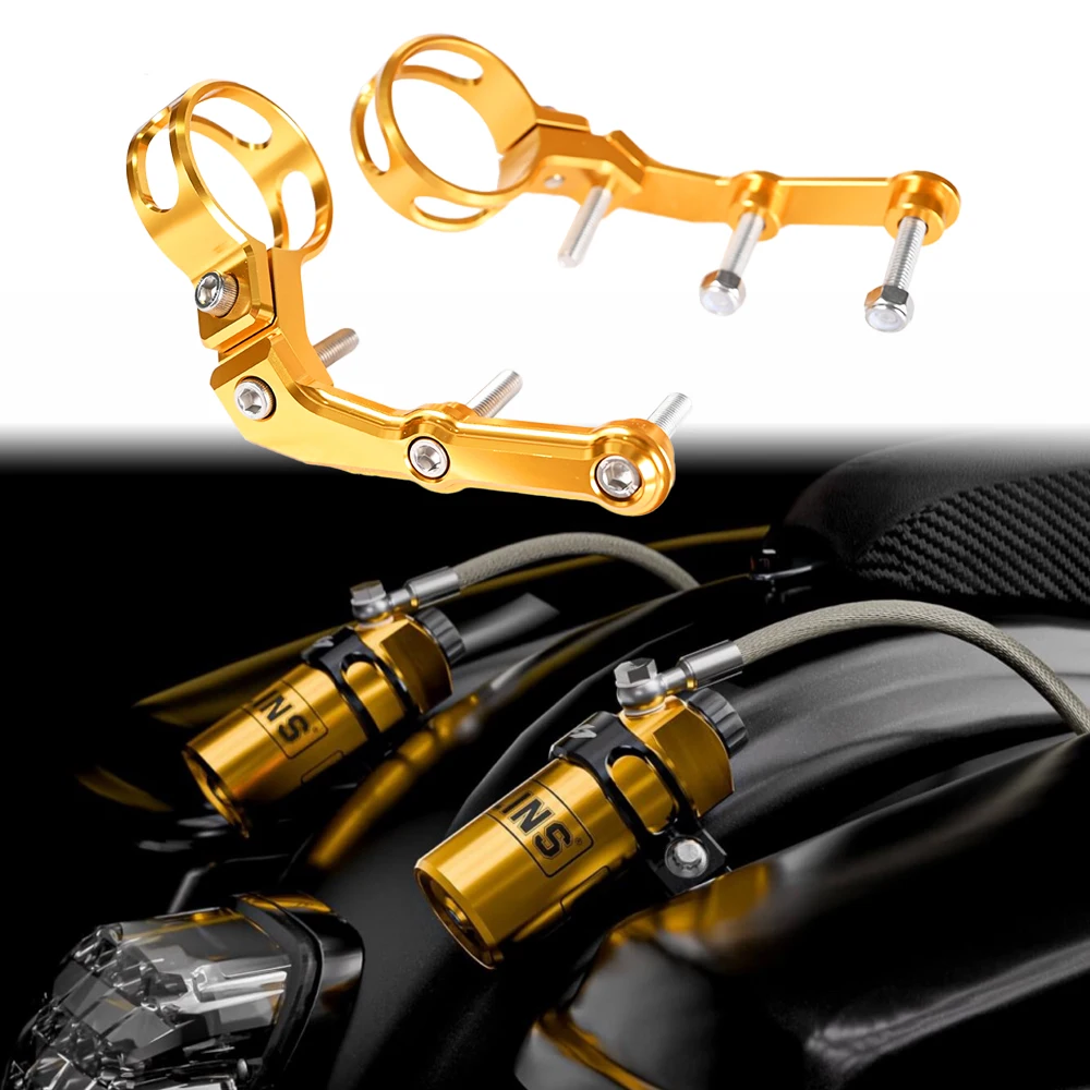 

Motorcycle Accessories Gold Shock Absorber Remote Reservoir Mounts for Harley Davidson Baggers/Touring Models 2014-later