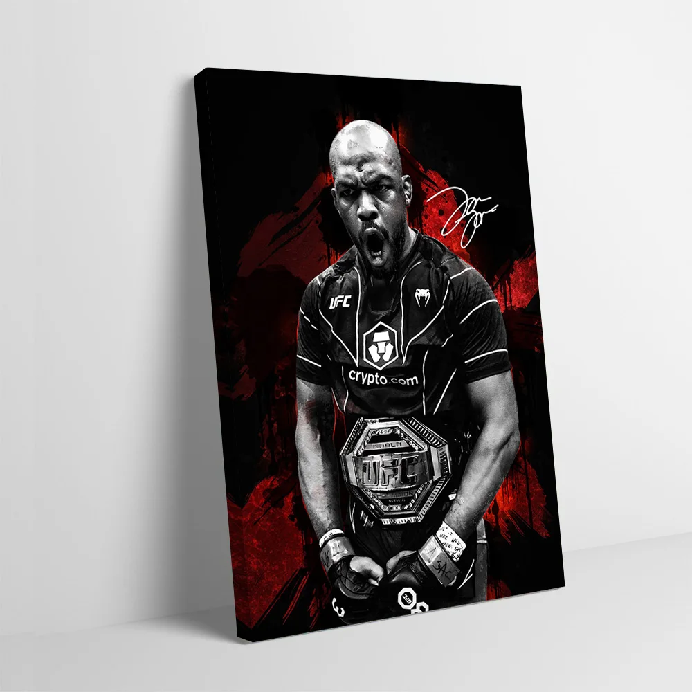 Jon Jones Boxer Champion Portrait With Belt Printing Poster Customizable Pictures Wall Art Canvas Painting for Room Ornaments