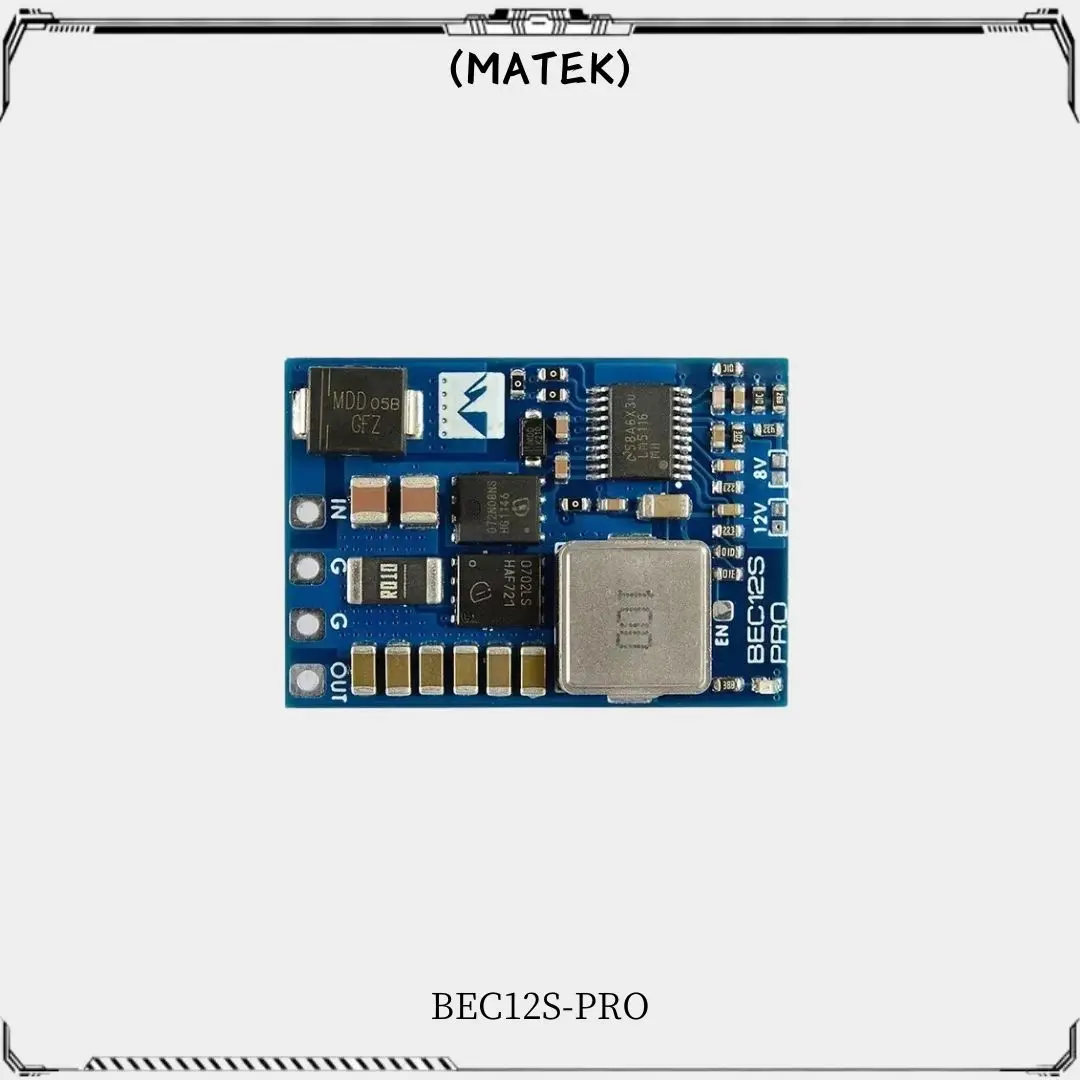 MATEK BEC12S-PRO 9-55 فولت إلى 5 فولت/8 فولت/12 فولت-5A منظم الجهد BEC وحدة الطاقة حماية التيار الزائد الاسترداد الذاتي لطائرة RC FPV بدون طيار