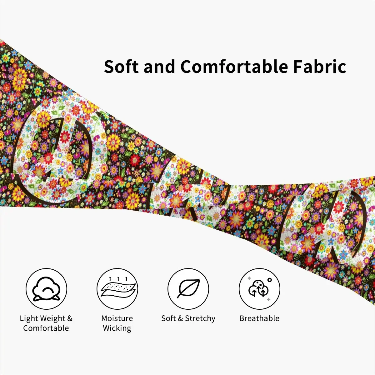 Sport-Stirnband, tragbares Haarband, Hippie-Blumen, Friedenssymbol, Haarwickel, Klammer, Radfahren, Laufen, Training, Schweißband