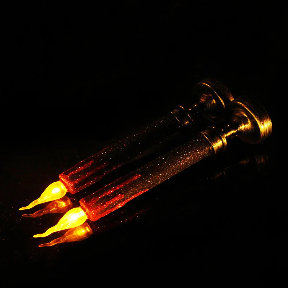 

2Pcs LED Strip Light Warm Tone Plastic Electronic Candles Decorative Flickering Votive Festival Halloween Party Supplies