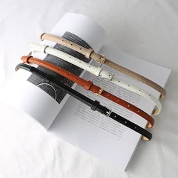 Fashion Black White Red Women Belts Thin Skinny Waistband Pin Buckle Adjustable Belt Summer Dress Jeans Strap Pu Belts