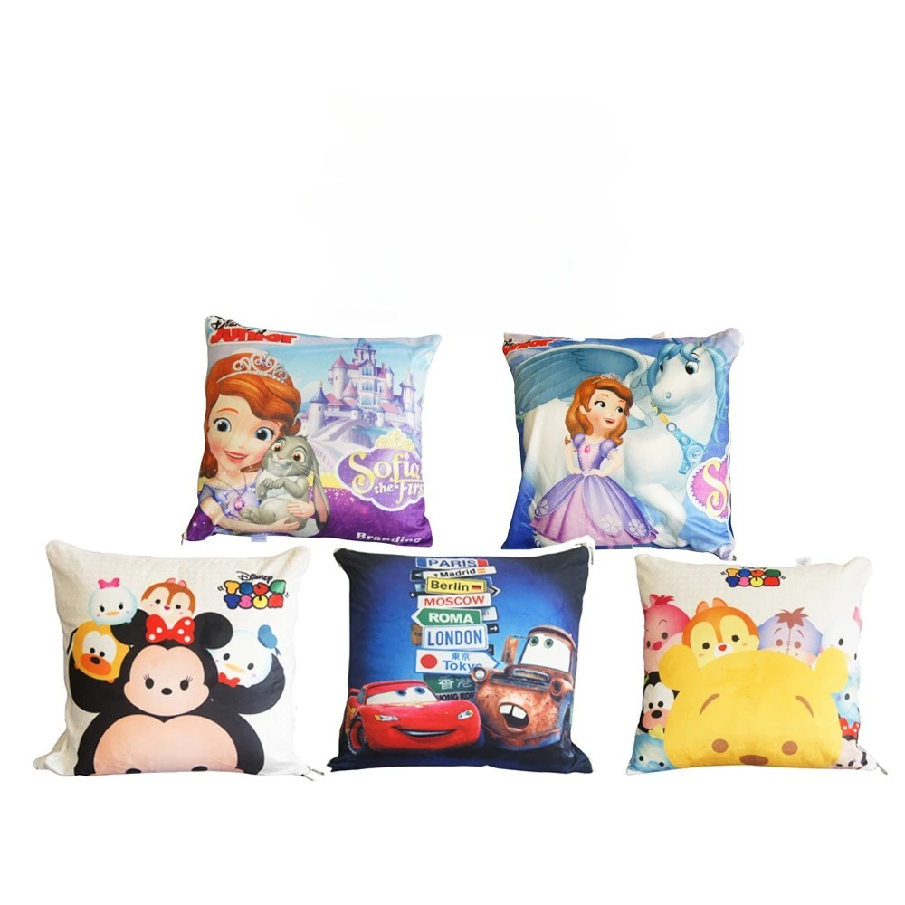 Anime Serie Tsum Mickey Minnie Mouse Winnie Sophia Sofia Kussenhoes 40X40Cm Baby Decor Dutje Kussensloop Kind Kids Cadeau