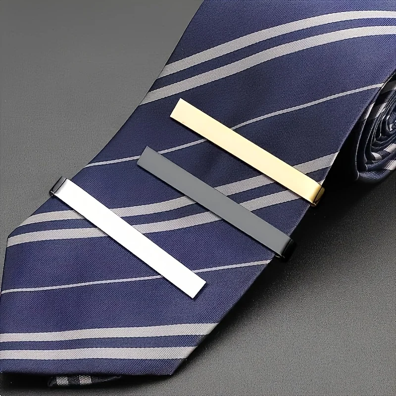 1 Stück minimalistisches, glänzendes Herrenhemd mit Krawattenklammer – Kragen mit Spiegelglanz-Finish, geeignet für Business, Hochzeiten, Büro