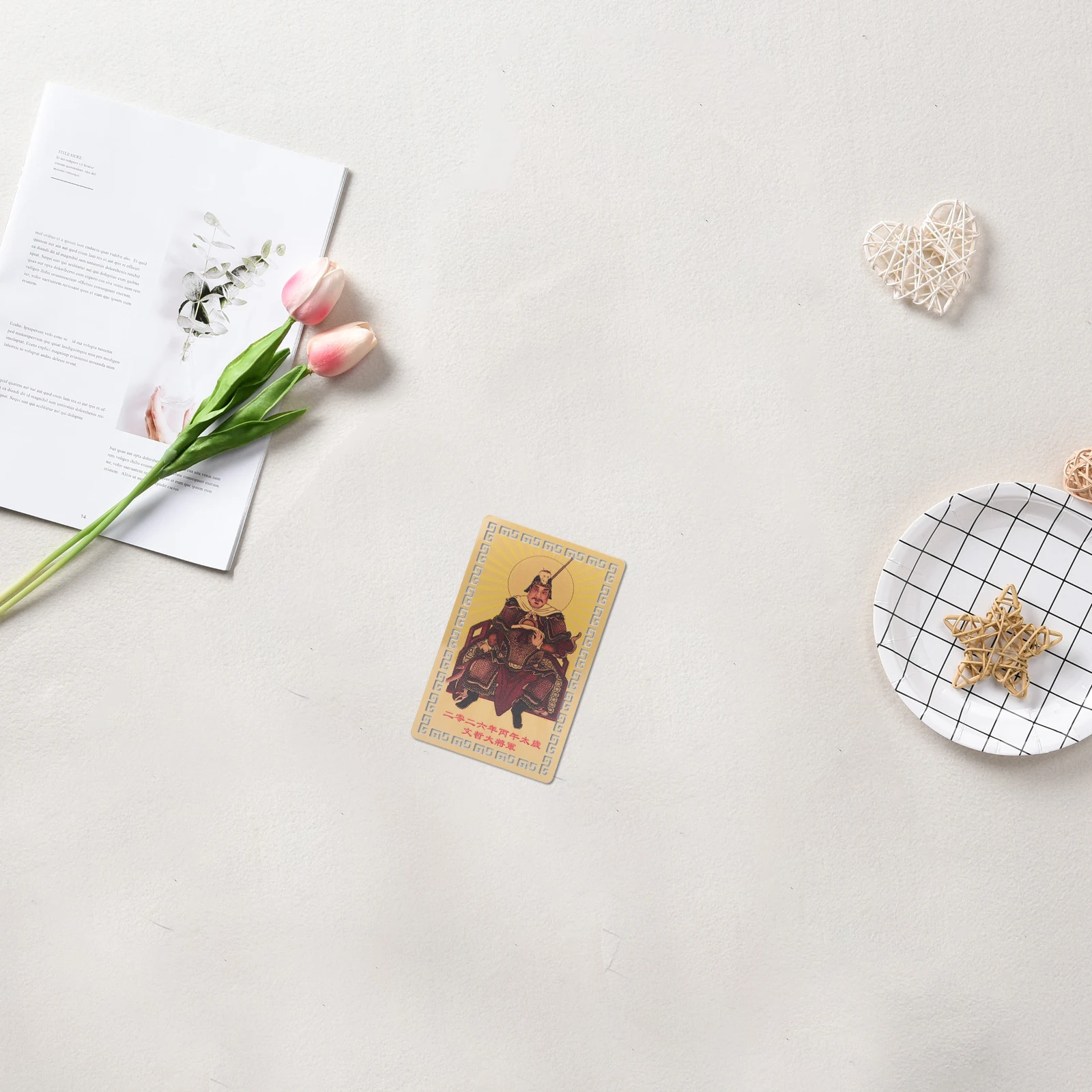 

4pcs Traditional Chinese Taisui Gold Cards 2026 Year Of The Horse Feng Shui Protection Amulet Card For Blessings Wealth Health