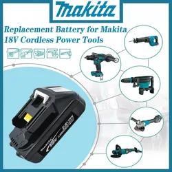 Makita-18V Li-ion bateria com LED, ferramentas elétricas recarregáveis, 18V, 3Ah, substituto para LXT, BL1860B, BL1860, BL1850