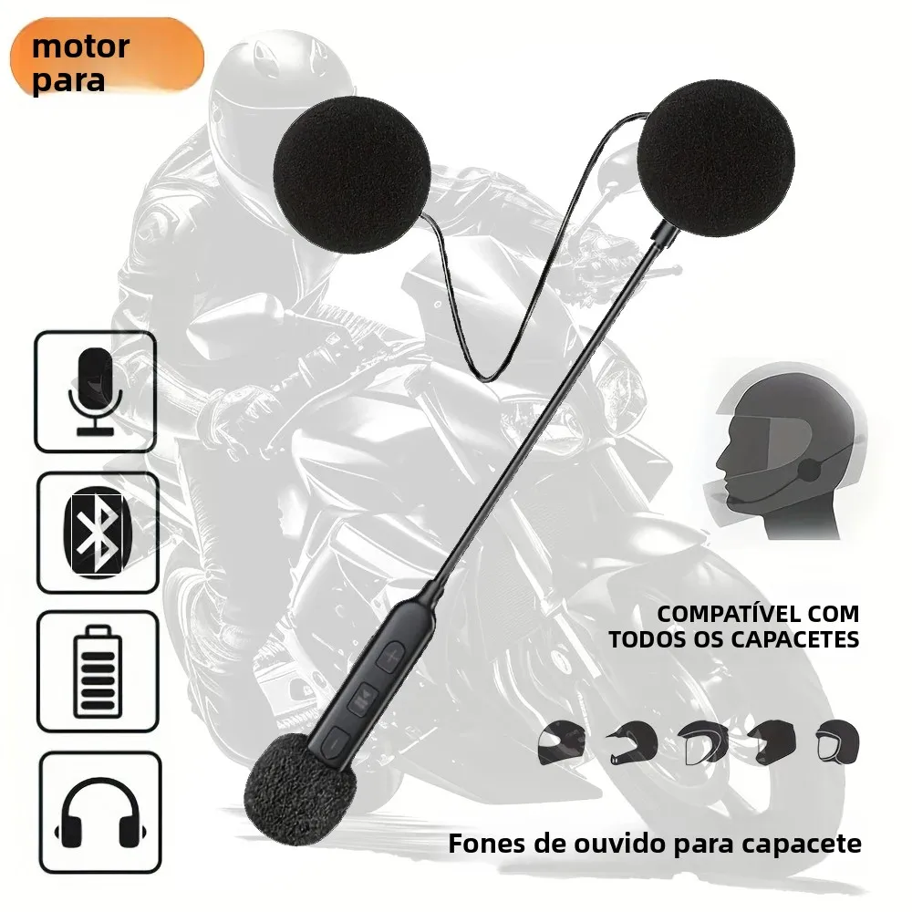 Bt30 bluetooth capacete da motocicleta fone de ouvido sem fio bt5.3 equitação handsfree fone anti-interferência esqui motor bicicleta fone de ouvido