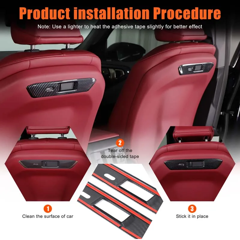 

For BMW X3 G45 2025+ ABS Carbon Fiber Car front seat back decorative strip sticker car interior protection accessories
