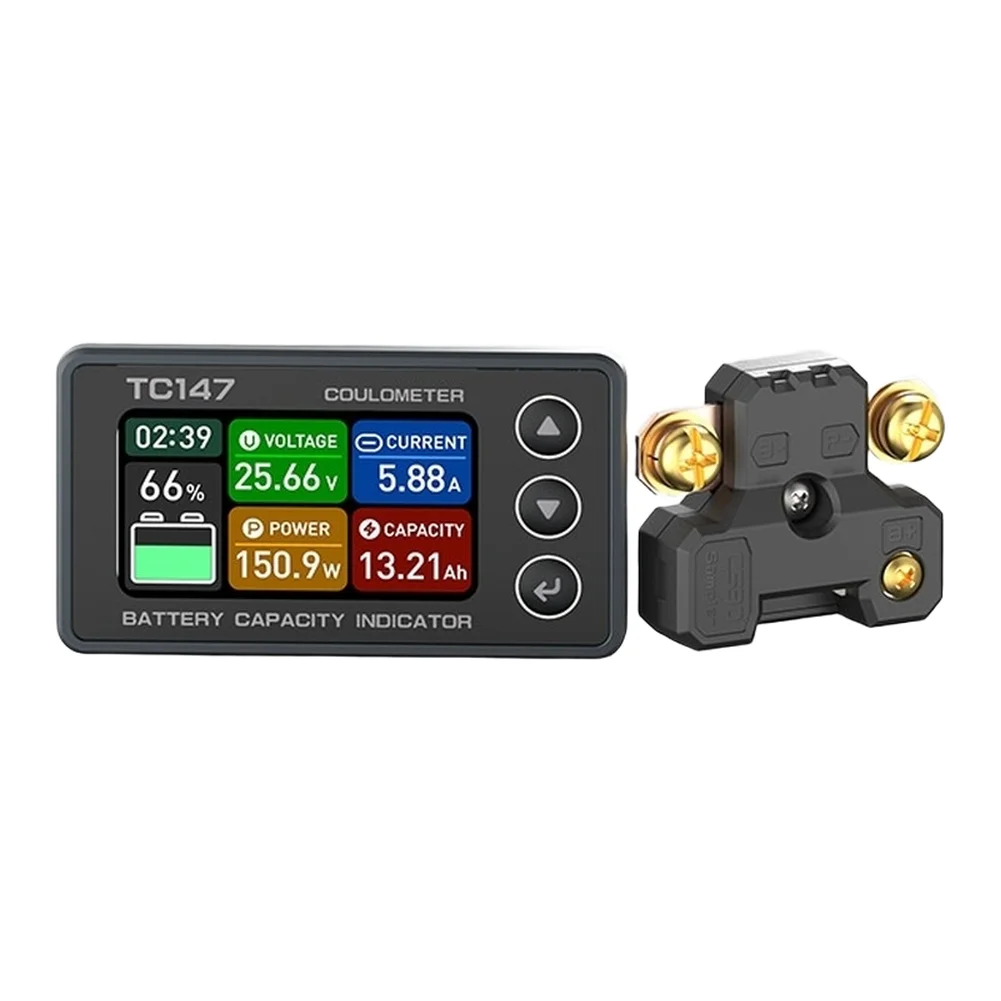 Color Screen Coulomb Meter 6-60V Battery Voltage Current Monitor SOC Capacity Tester For Lithium Power Display