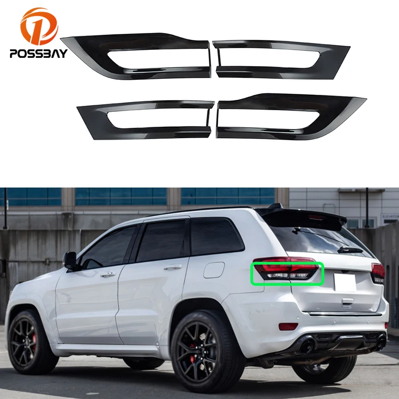 Car Rear Tail Light Lamp Gloss Black Cover Trim Bezel for Jeep Grand Cherokee 2014 2015 2016 2017 2018 2019 2020 Exterior Parts