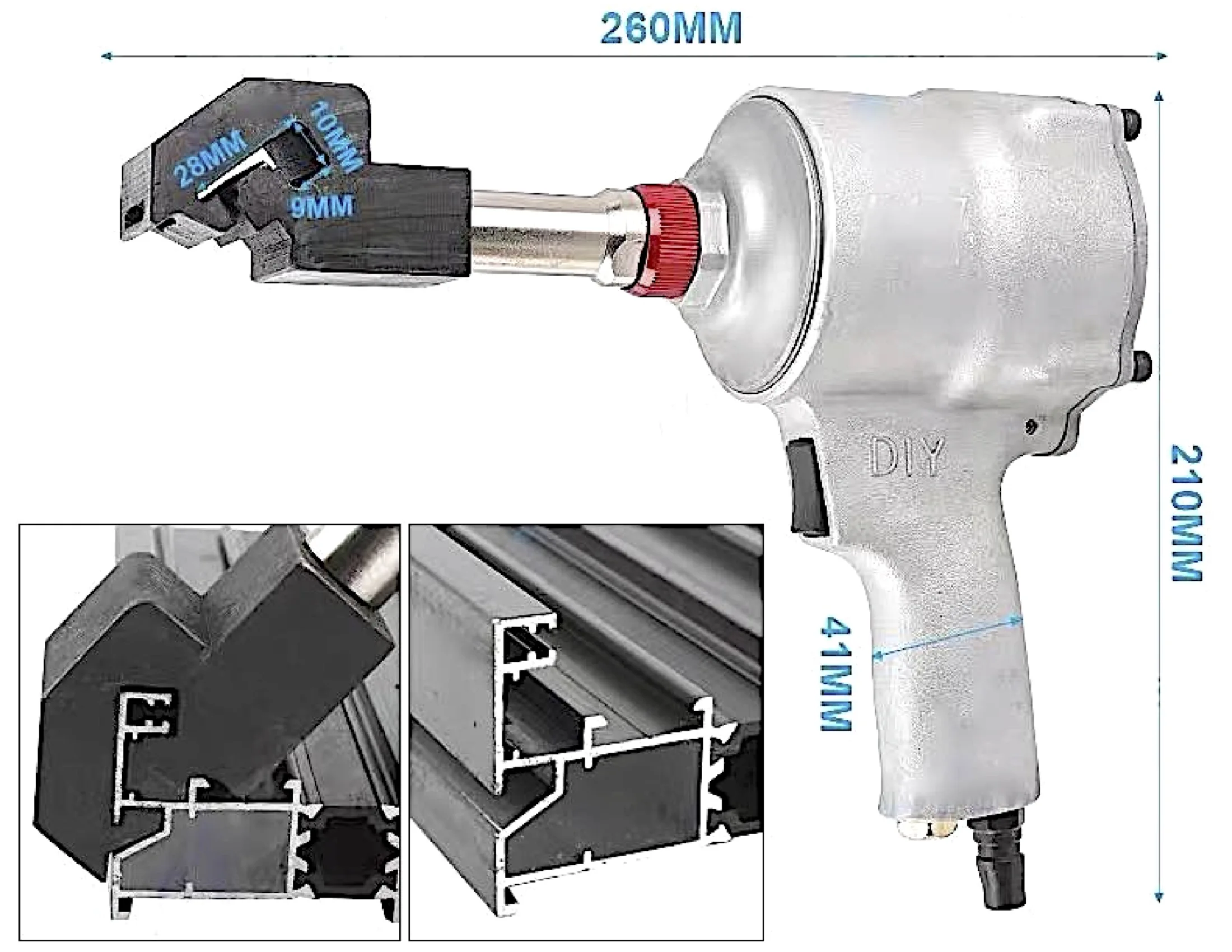 TY17520CB Aluminium C Channel Pneumatic Punchers Vertical Weep Holes Punching Tools for Structural Steel Beam,