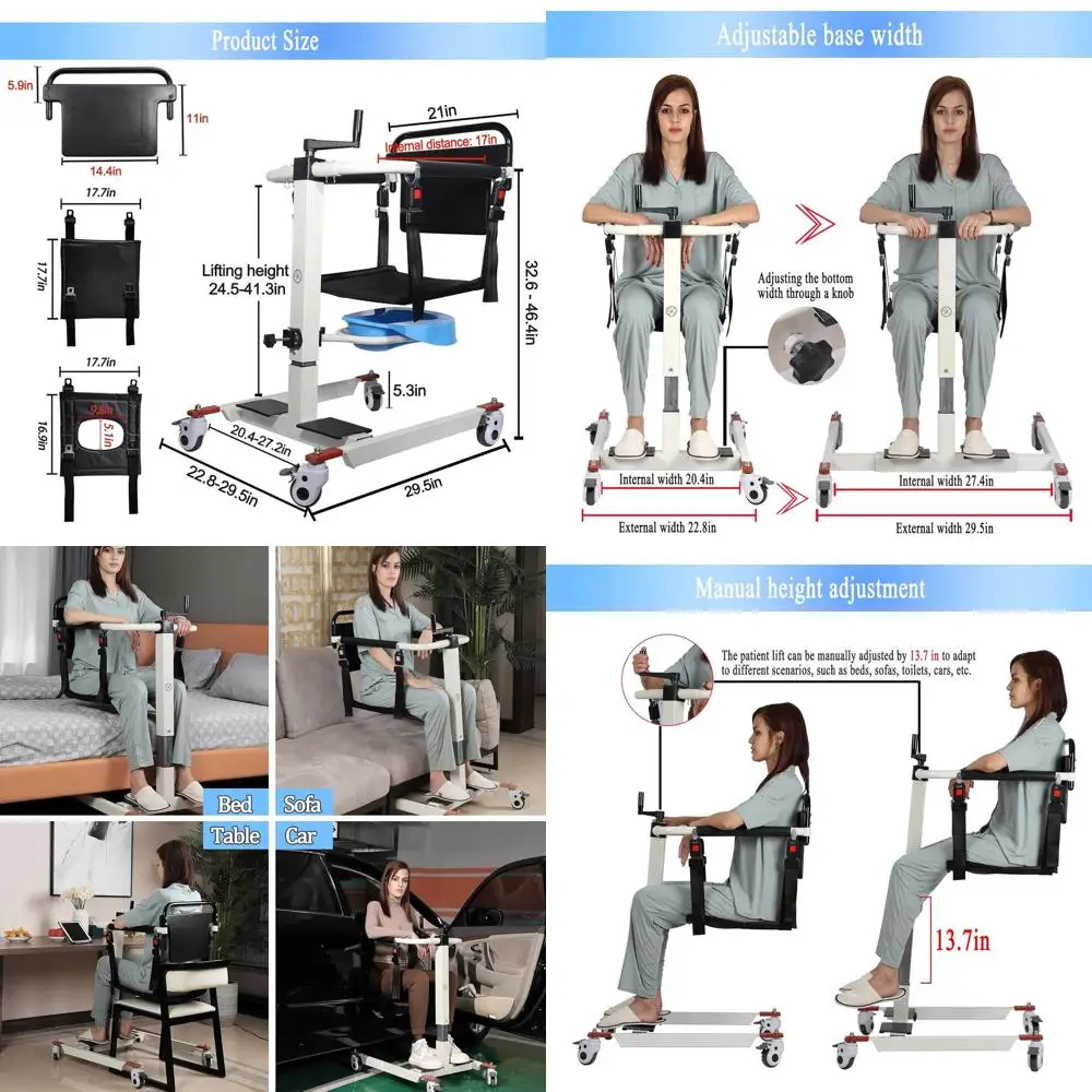 

Кресло-подъемник для перемещения пациентов, домашний подъемник для пациентов, подъемник для инвалидных колясок в автомобиль, с жесткой сидушкой, прикроватный туалет для ванной комнаты