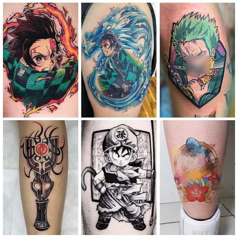 

Anime Cartoon Temporary Tattoos Waterproof Fake Tatoo Body Tatto Art Decals Durable Realistic Tattoo Sticker for Women Men Kid