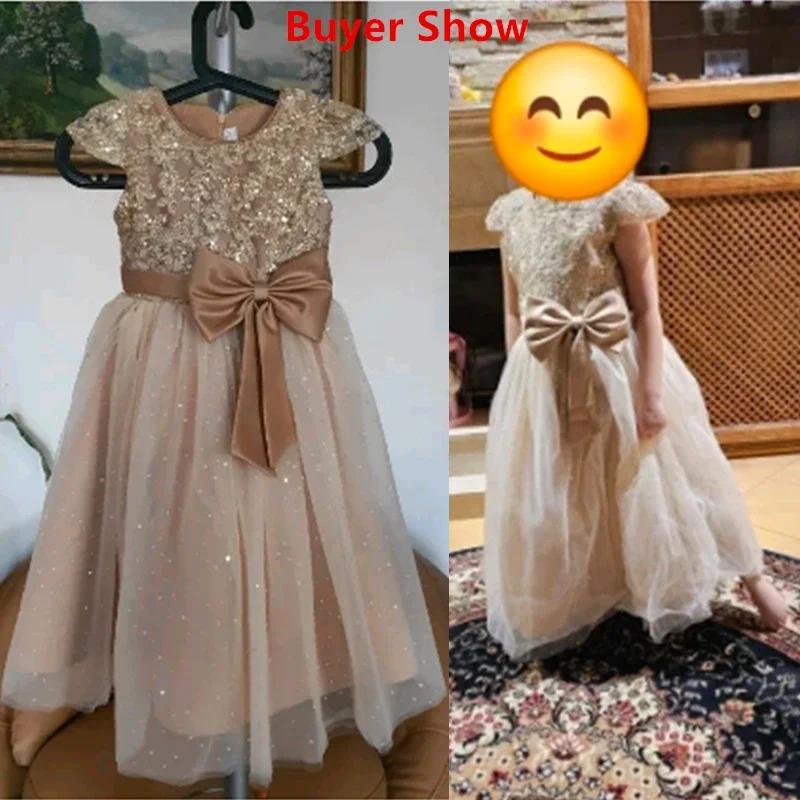 Elegant Teen Girls Dress Lace Princess Pageant Birthday Party First Communication Gown Bridesmaid Flower Girl Dress for Weddings