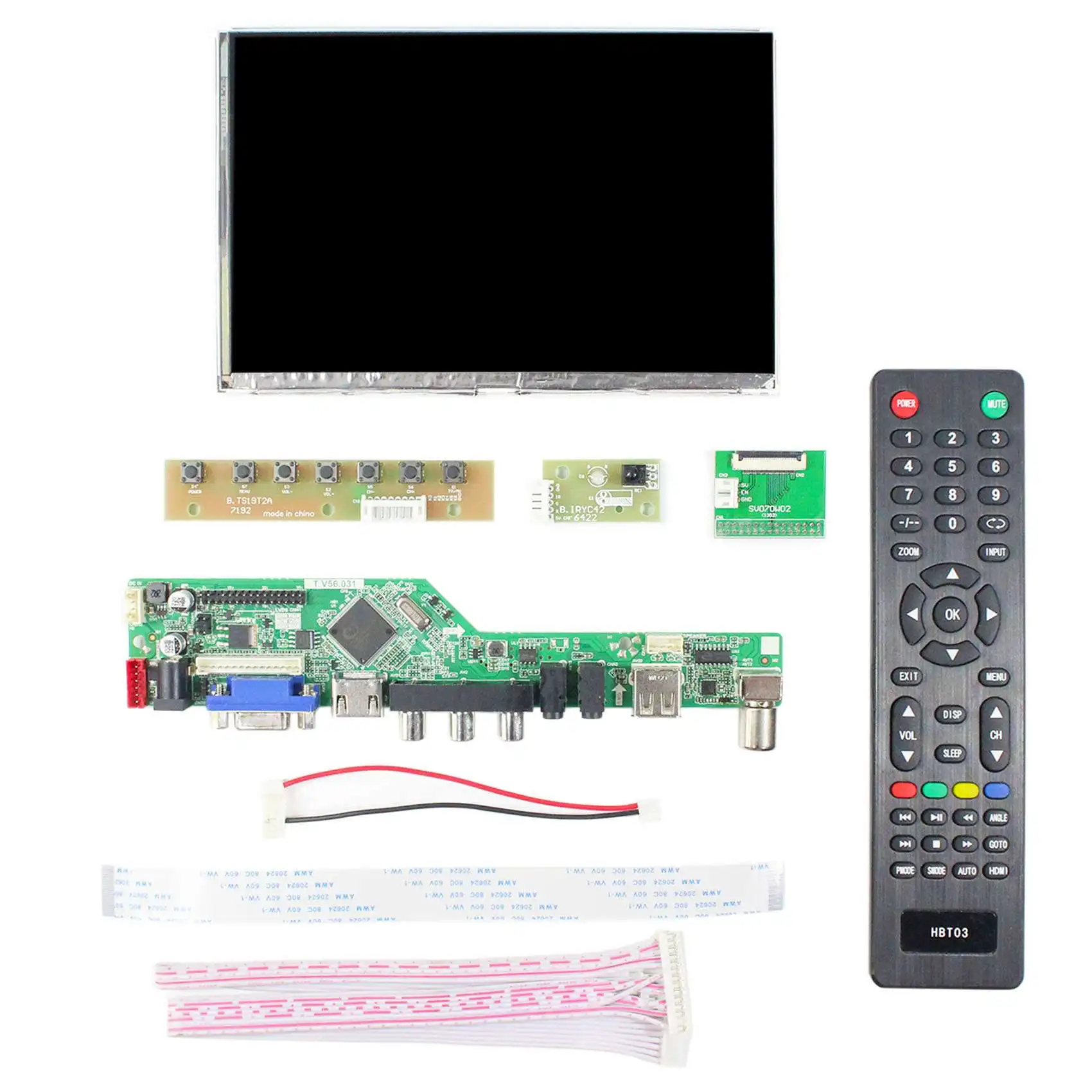 HD VGA AV USB LCD คอนโทรลเลอร์ 7 "HSD070PWW1 B00 IPS LED LVDS แผง LCD