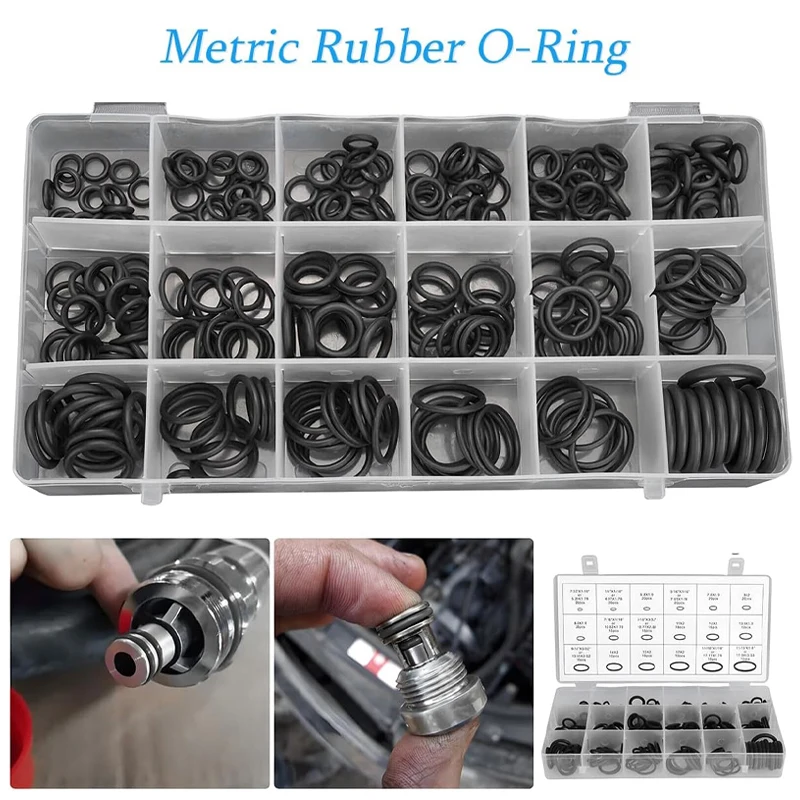 225PCS Rubber O Rings Gaskets with 4pcs Tools Sealing Rubber Bands High Pressure O-Rings Repair Kit for Faucet Pipe Car Plumbing