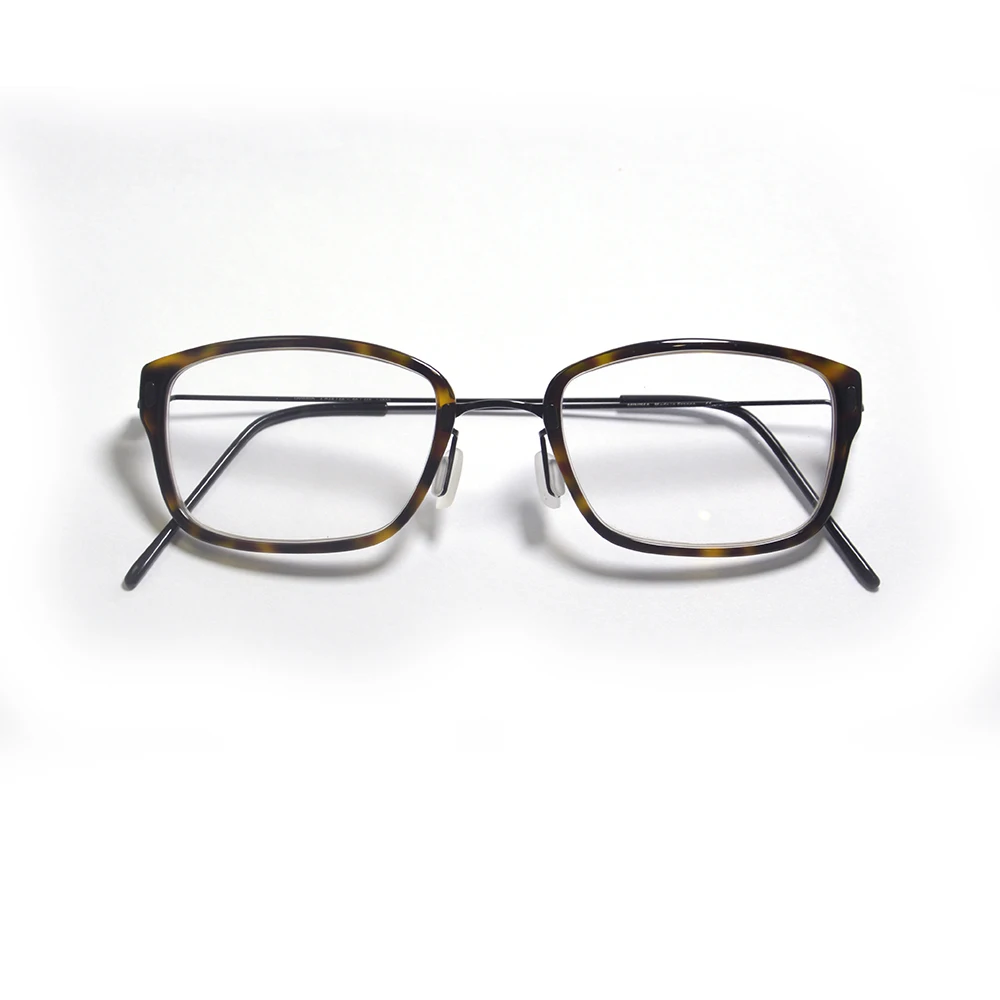 

Pure Titanium Vintage Square Germany Design Eyeglasses Frames for Men Handmade Acetate Rim Prescription Spectacles