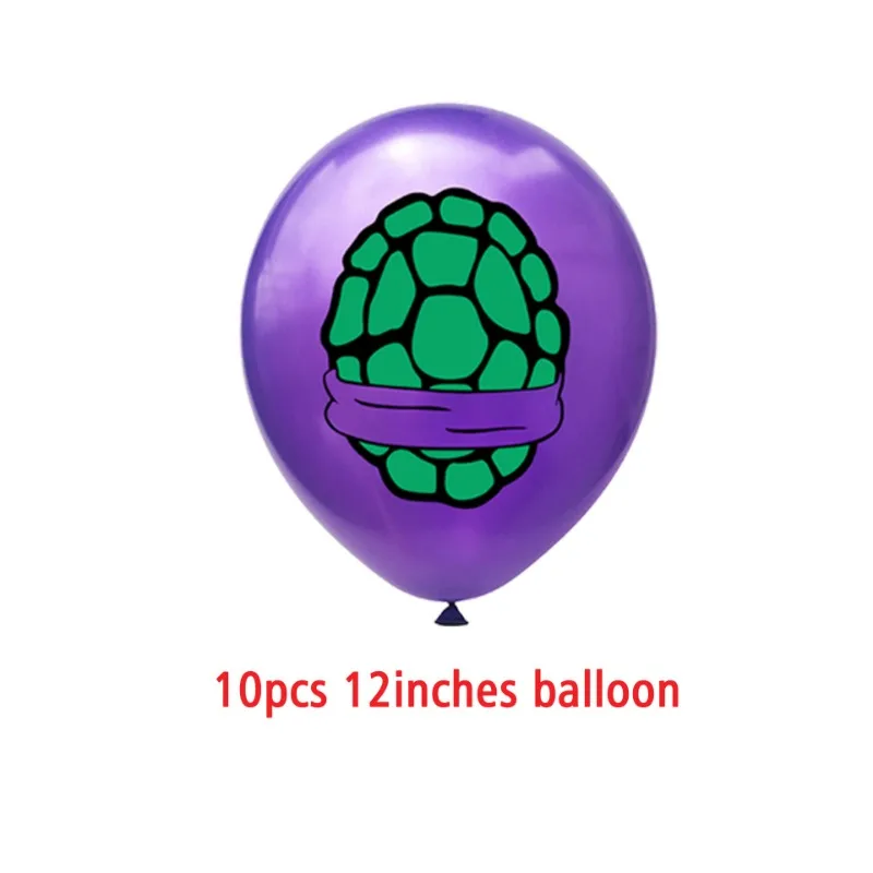 10Pcs Ninja Turtle Latex Balloon Set Kawaii Anime Figure Balloons Kids Happy Birthday Party Decoration Halloween Decor Gift