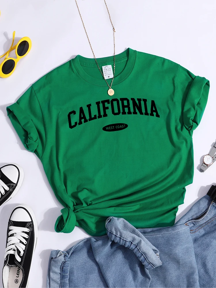 West Coast Of California Tee Shirt Soft Creativity Tee Top Essential Individual Tshirts Aesthetic Comfortable Tee Shirt