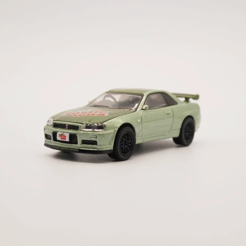 

Литой под давлением масштаб 1:64 2000, Skyline GT-R (BNR34) модель автомобиля из сплава, готовый продукт, имитация коллекции игрушек, подарок, статический дисплей