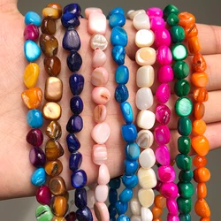 6-10mm Irregular Natural Mother of Shell Pearl Gravel Loose Spacer Beads For Jewelry Making Handmade Diy Bracelet Necklace 15''