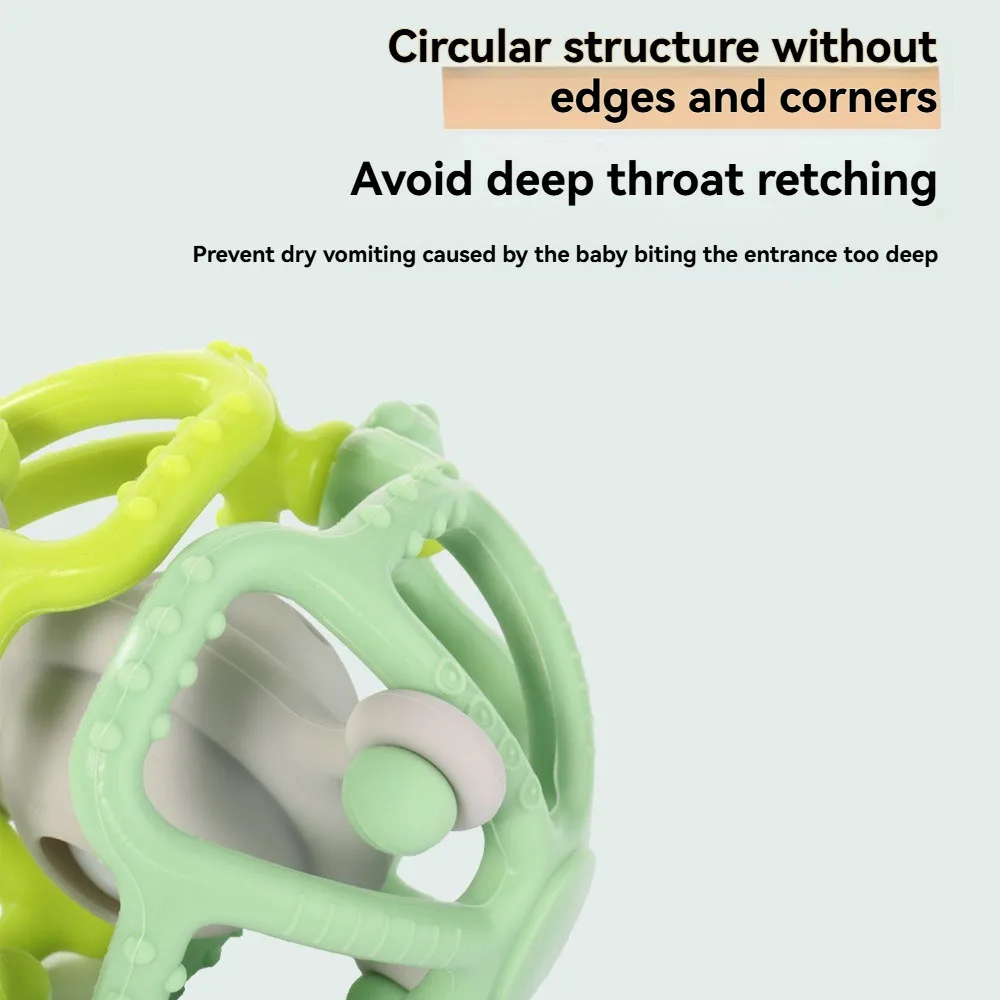 لعبة عضاضة للأطفال أثناء السفر، كرة إمساك من السيليكون خفيفة الوزن، عربة أطفال/مقعد سيارة، هدية تطوير حسية أثناء التنقل #4