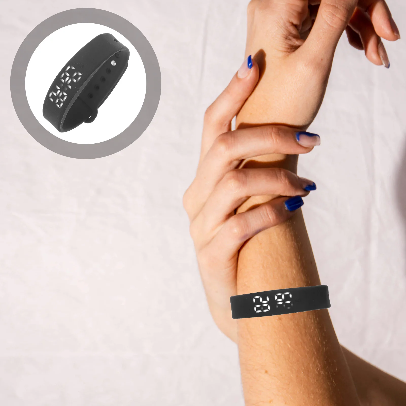 

Smart Wristband Black Led Display Sleep Monitor Pedometer Thermometer Vibration Alarm 50Mah Usb 2.0 Silica Gel Band 255Mm