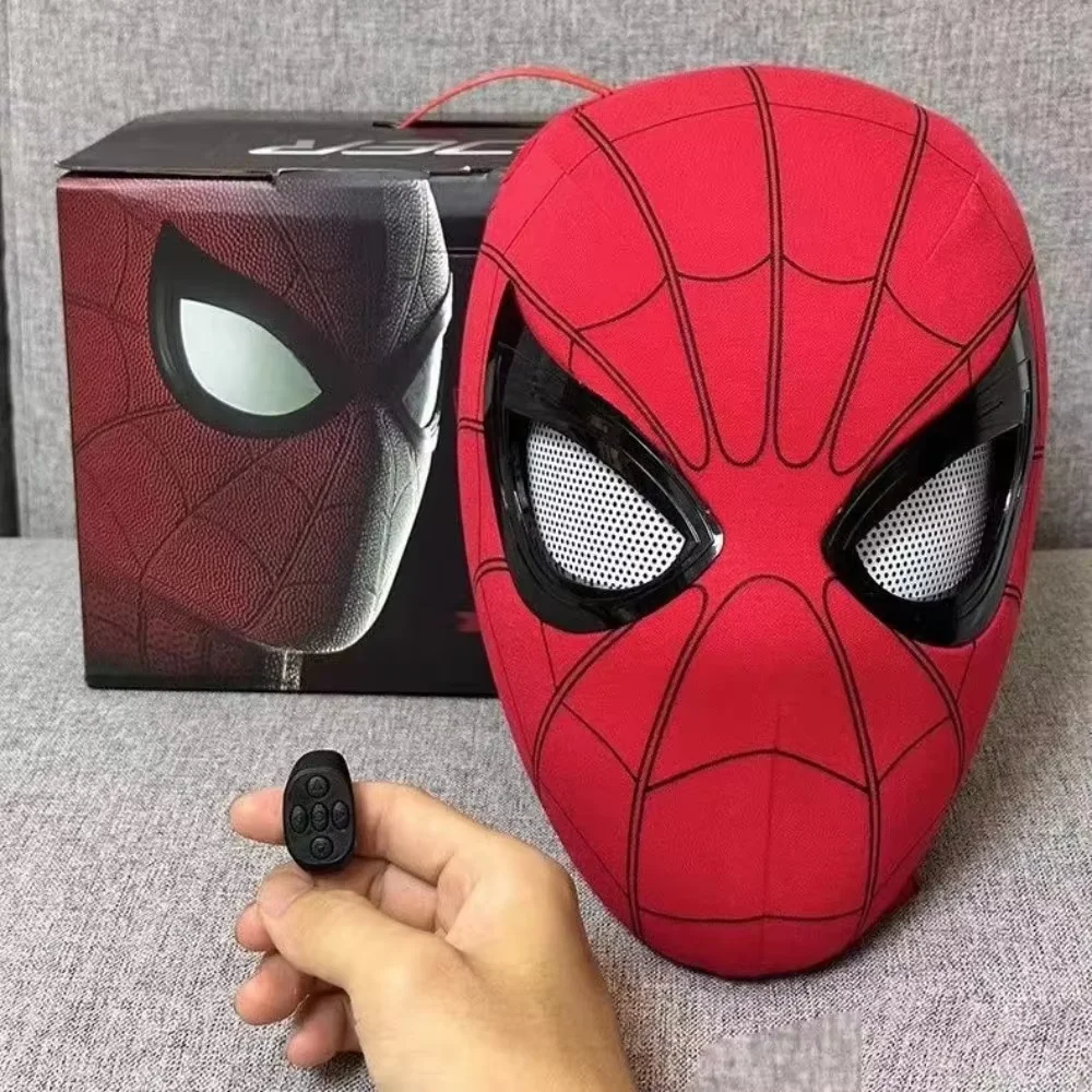 2026 Anime Movie Peripheral Spider Headgear Electric Eyes Movable Blink Control Mask Halloween Christmas Cosplay Helmet Toy