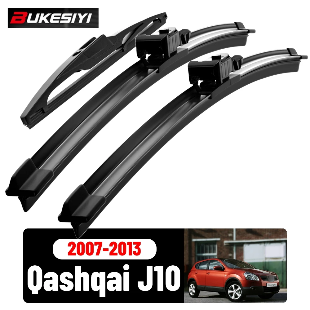 Front & Rear Wiper Blades Set For Nissan Qashqai J10 Dualis J10 2007-2013 2008 Silent Windscreen Wipers Accessories 24