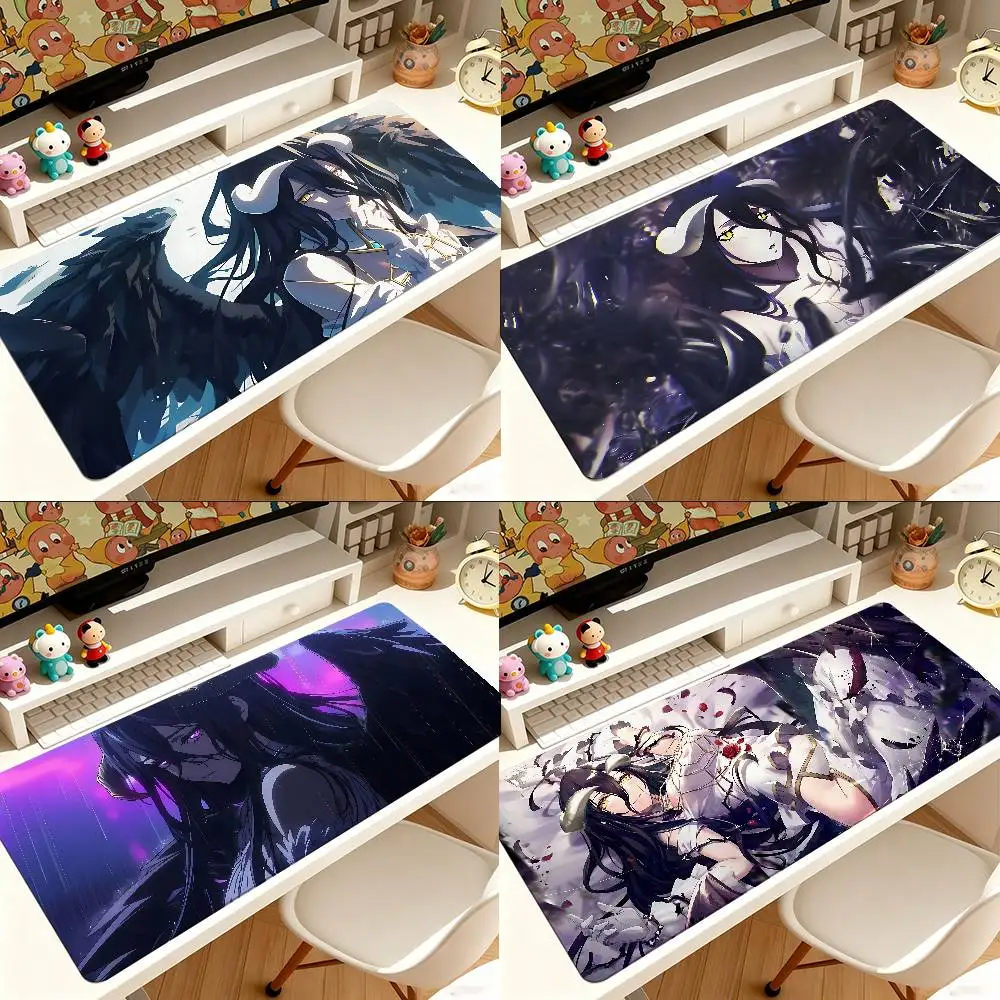 AnIME O-OVerlord A-Albedo Mauspad, Computermatte, Schreibtischunterlage, Laptop-Tastaturmatte, Büro, großes Landschafts-Mauspad