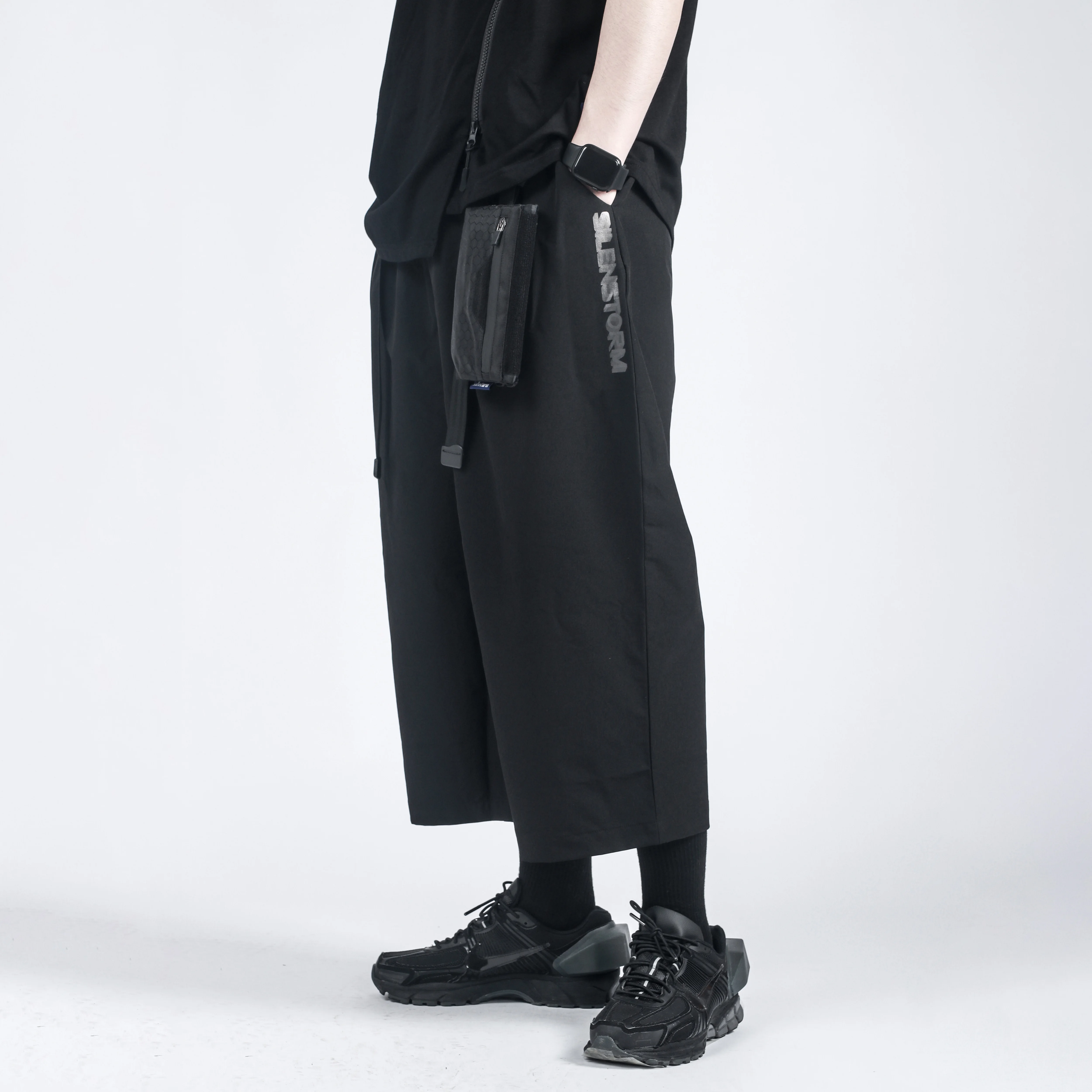 SILENSTORM 21AW Loose Three-Dimensional Cut Samurai Trousers National Tactical Trousers Straight Wide Leg Cropped Pants Men